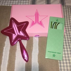 Pink mirror + metal straw set from Jeffree Star